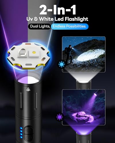 2 Pack UV Flashlight 395nm Rechargeable (2 Count)