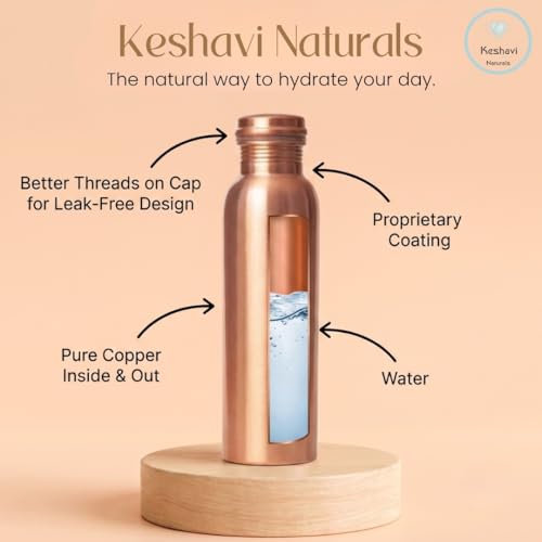 Pure Copper Water Bottle 34 oz