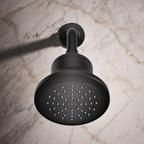 33631-G-BL Cinq Round Single-Function Filtered Showerhead, Five-Layer Filtration, 1.75 GPM, Full Coverage Spray, Premium Durable Material, Matte Black