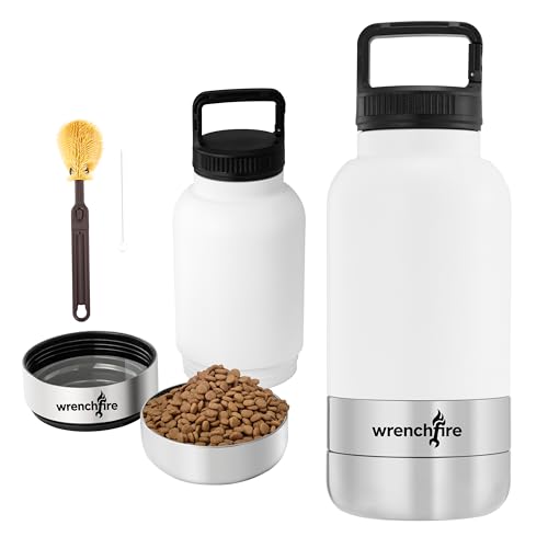 32 oz Instulated Stainless Steel Dog Water Bottle with 2 Detachable Bowls (680 Gram)