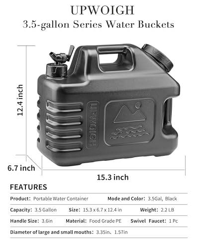 3.5 Gallon Camping Water Jug with Spigot (2 Count)