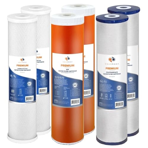 5 Micron 20 x 4.5 Whole House Water Filter Replacement Cartridge Set (6 Count)
