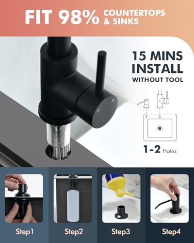 Kitchen Faucet with Pull Down Sprayer and Soap Dispenser