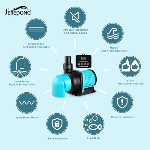 2350GPH DC24V Aquarium Return Pump With 20 Speeds Controller