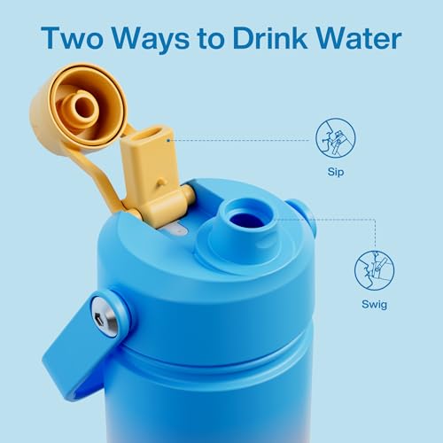 Insulated Water Bottle with Straw Stainless Steel Water Bottle