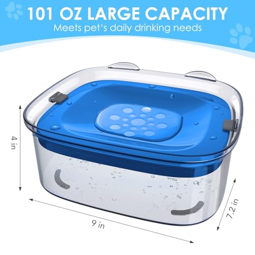 3L No Spill Dog Water Bowl with Slow Drinking Disk