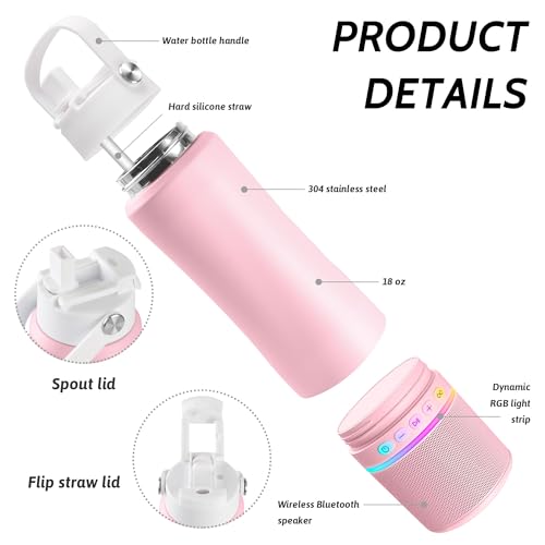 Stainless Steel Water Bottle with Portable Bluetooth Speaker TWS