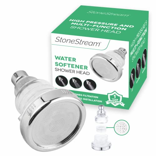 Original StoneStream Filtered Wall Showerhead for Hard Water with Soft Water Filter
