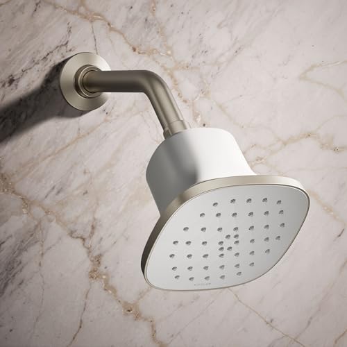 37722-G-BN Cinq Square Single-Function Filtered Showerhead, Five-Layer Filtration, 1.75 GPM, Contemporary Design, Easy to Clean, Vibrant Brushed Nickel