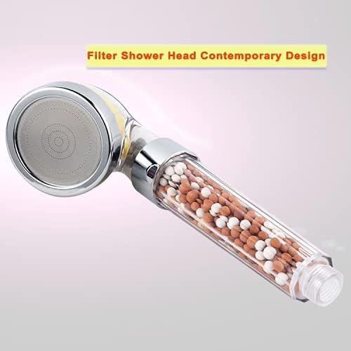 IHAO Vitamin C Filter High Pressure Handheld Shower Head with Bracket and Metal Hose Purifying Hard Water Softener Chlorine Flouride Filter Aroma Showerhead Fresh Dry Skin & Hair Loss