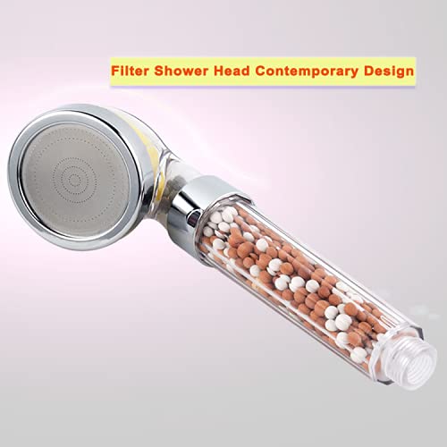 Vitamin C Filter High Pressure Handheld Shower Head with Bracket and Metal Hose Purifying Hard Water Softener Chlorine Flouride Filter Aroma Showerhead Fresh Dry Skin & Hair Loss