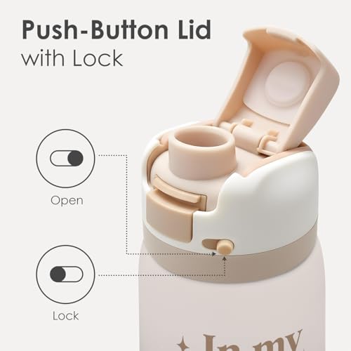 Inspiration Insulated Stainless Steel Water Bottle with Straw for Sports and Travel