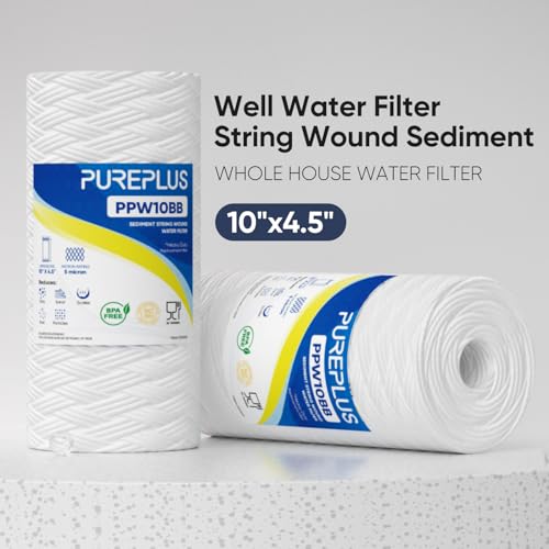 5 Micron 10 x 4.5 Whole House String Wound Sediment Filter for Well Water (3 Count)