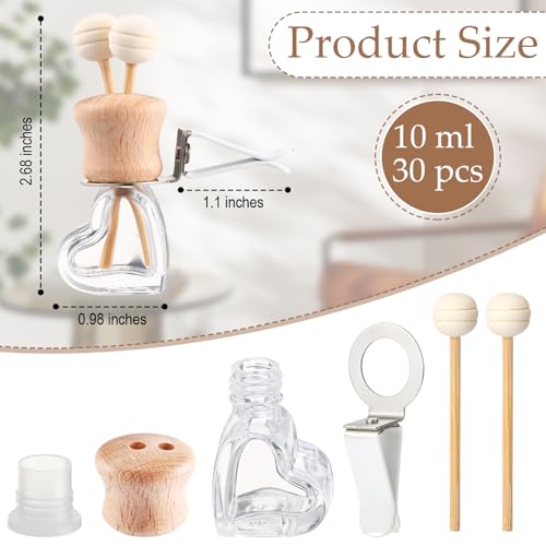 30 Pack Car Air Freshener Diffuser Bottles with Vent Clip (30 Count)