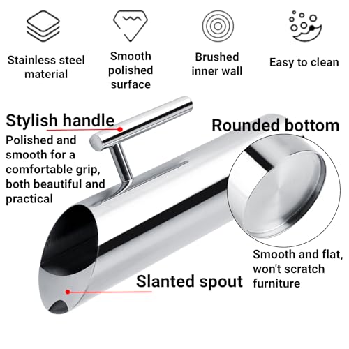 Stainless Steel Water Pitcher Cold Beverage Carafe with Ice Guard Easy Pouring for Home Hotel 1L 1.5L 2L Silver Polished Metal Jug Single Wall Serving Pitcher