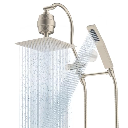 All Metal 10'' Filtered Rainfall Shower Head Combo