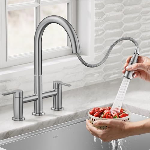 Oletto Bridge Kitchen Faucet with Pull