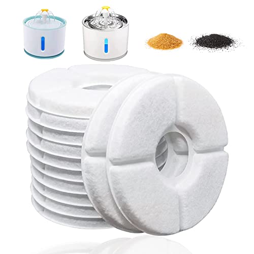 4/12/16 Pack Cat Water Fountain Filters, Cirfifth Triple Filtration System Pet Cat Fountain Filter Replacement for 84oz/2.5L Automatic Cat Fountain (16 Pack) (16 Count)