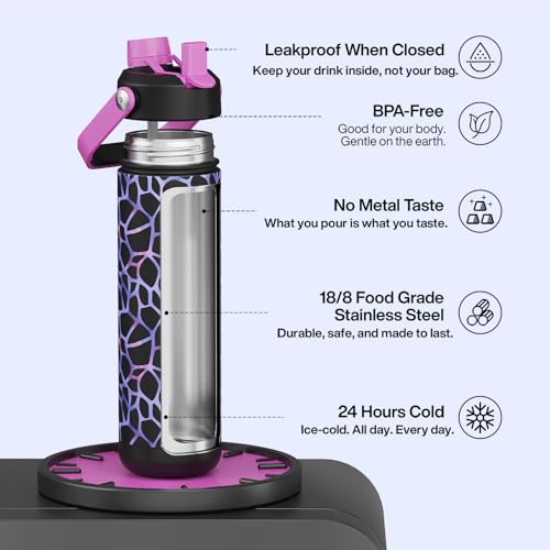 Insulated Water Bottle with Straw Stainless Steel Water Bottle
