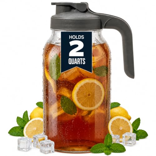 64 oz Mason Jar Glass Pitcher With Lid