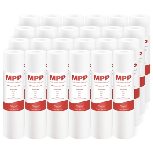 5 Micron 10" x 2.5" Whole House Sediment Water Filter Cartridge (24 Count)