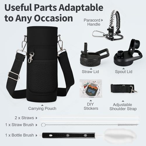 40 oz Insulated Water Bottle with Straw