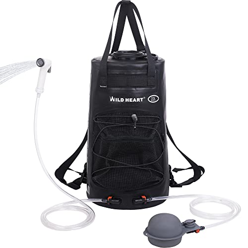 Camping Shower 22L Portable Shower for Camping with Pressure Foot Pump and Hose