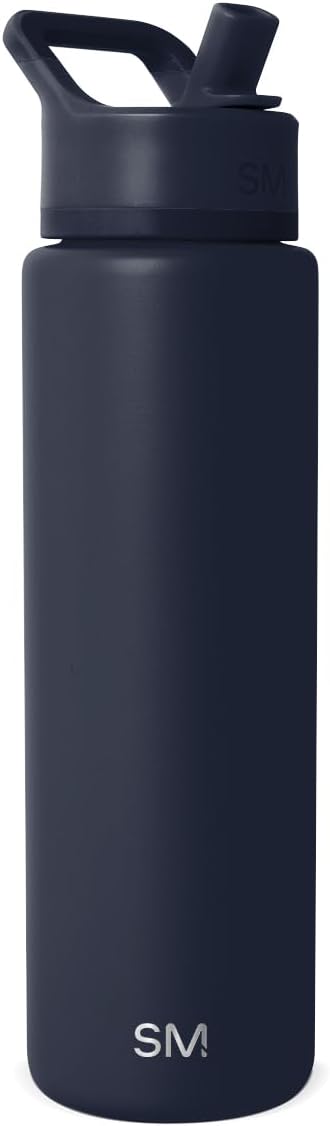 Simple Modern Water Bottle with Straw Lid | Vacuum Insulated Stainless Steel Metal Thermos | Reusable Leak Proof BPA-Free Flask for Sports Gym | Summit Collection | 30oz, Deep Ocean