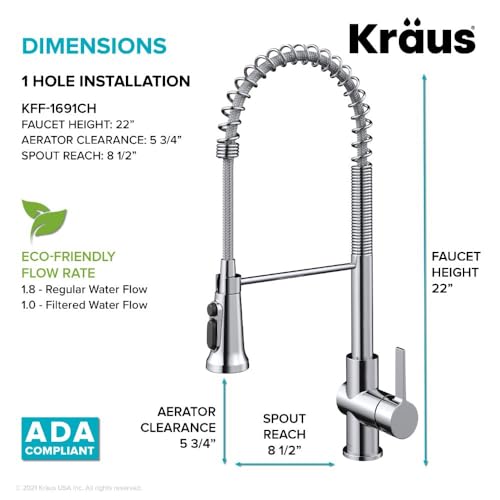 Britt 2-in-1 Commercial Style Pull-Down Single Handle Water Filter Kitchen Faucet for Reverse Osmosis or Water Filtration System in Chrome, KFF-1691CH
