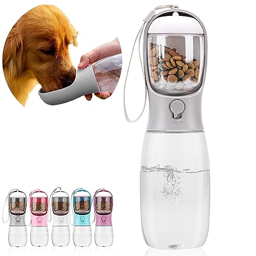 Dog Water Bottle with Food Container