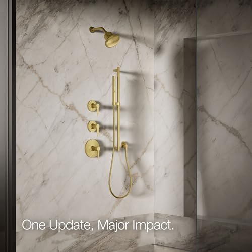 33631-G-2MB Cinq Round Single-Function Filtered Showerhead, Five-Layer Filtration, 1.75 GPM, Full Coverage Spray, Premium Durable Material, Vibrant Brushed Moderne Brass
