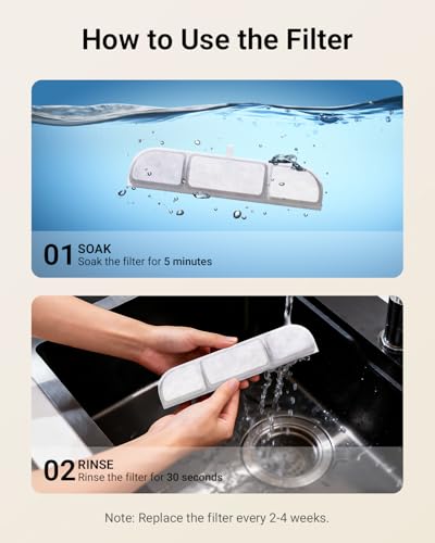 6 Packs Replacement Filters for Battery Operated Cat Water Fountain DPWFP6