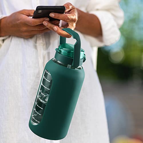 74oz Glass Water Bottle with 2