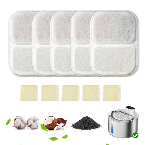 5 Pack Replacement Filter for FS40PRO Cat Fountain 135 fl oz (4 Fl Oz)
