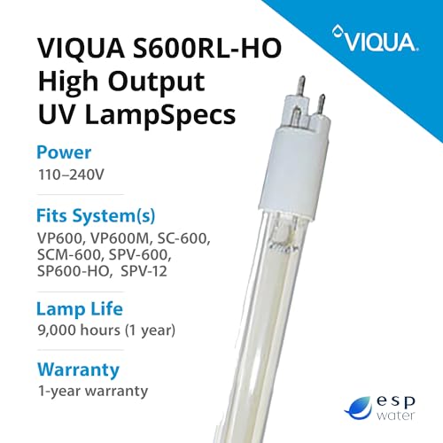 S600RL HO Replacement UV Lamp for UVMax G GX Pro10 Pro20 Pro30 Systems 33 Inch High Output 4 Pin Lamp for Water Treatment Units