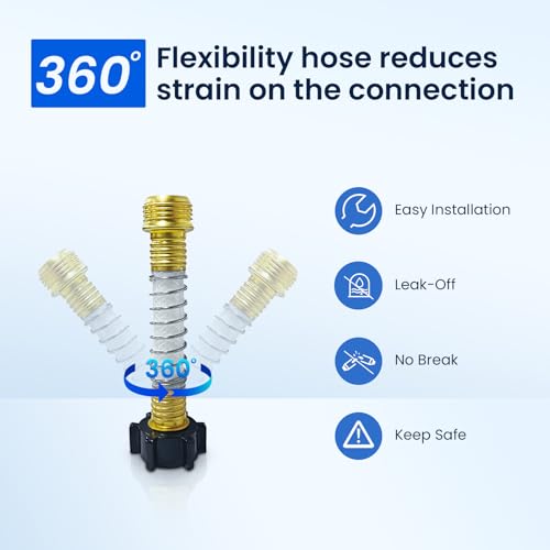 RV Marine Water Filter with 1 Flexible Hose Protectors 3 Pack (3 Count)
