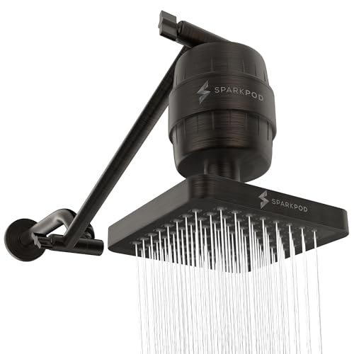 6" High Pressure Rain Shower Head with 23 Stage Filter Capsule & 11 Inch Adjustable Shower Arm Extension