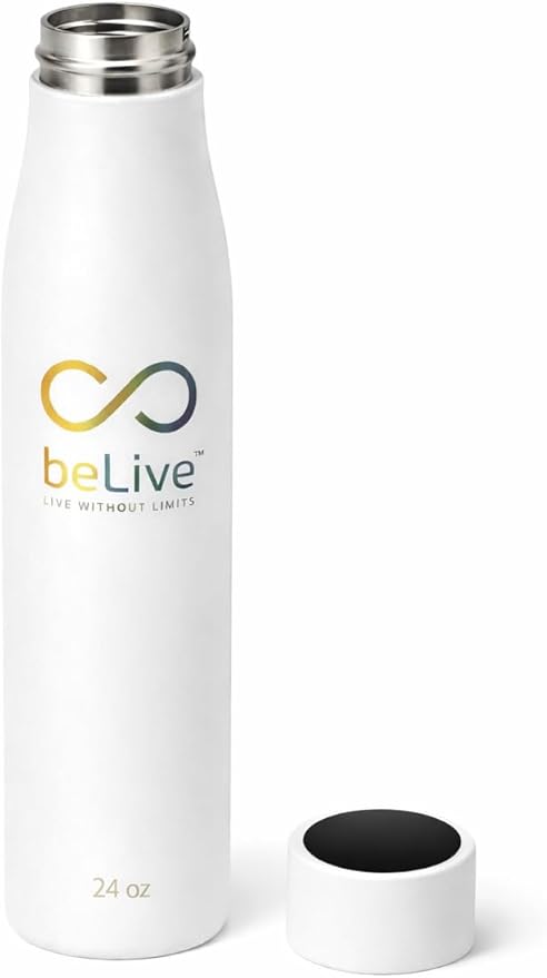 BeLive Smart Water Bottle – Premium Stainless Steel, UV-C Self-Cleaning Lid, Digital Temperature Display, 24 oz Reusable Bottle