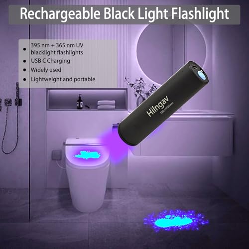 4 Pack Rechargeable Black Flashlight Small UV Black Flash Light 395 NM 365 NM Mini Blacklight Flashlights USB C Charging LED Handheld Torch for Pet Dog Urine Resin Curing Fluorescent Detection (4 Count)