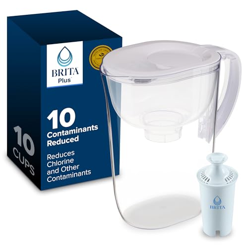 Large 10 Cup Water Filter Pitcher with BritaPlus Filter