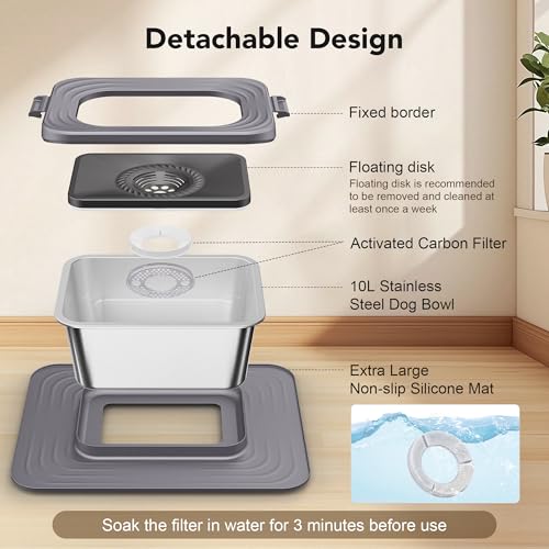 10L Stainless Steel Dog Water Bowl