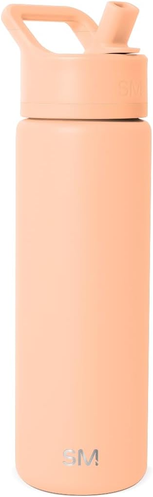 Simple Modern Water Bottle with Straw Lid | Vacuum Insulated Stainless Steel Metal | Reusable Leak Proof BPA-Free Cup for School | Summit Collection | 22oz, Bellini