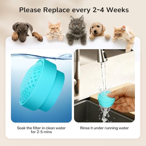 6 Packs Cat Fountain Filters & 6 Sponge Sets (3 Count)