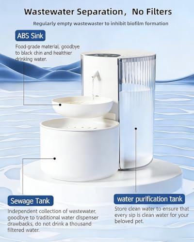 Wireless Cat Water Fountain Cordless No Filters