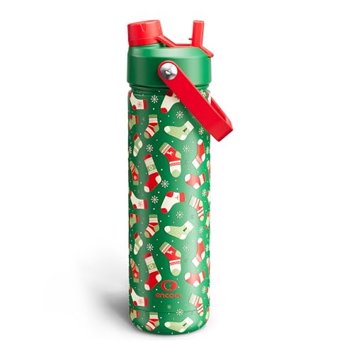 Christmas Insulated Water Bottle with Straw