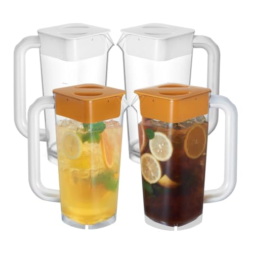 4 Pack 2L 68 oz Plastic Pitcher with Lid & Handle