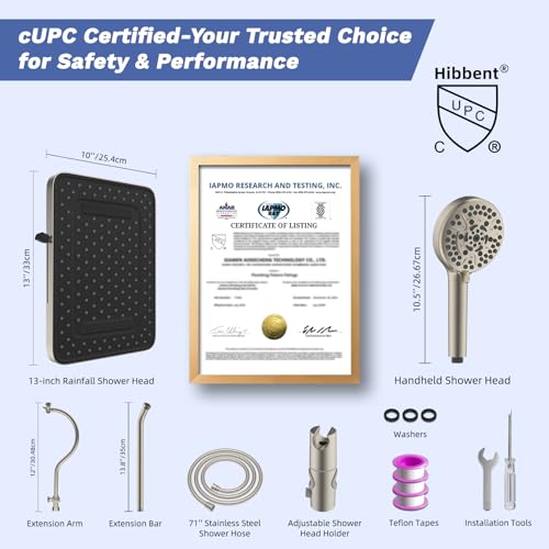cUPC Certified Upgraded 13'' Shower Head Combo