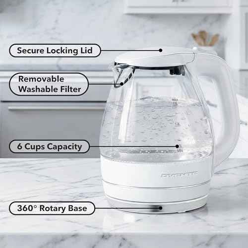 1.5L Glass Electric Kettle Water Boiler