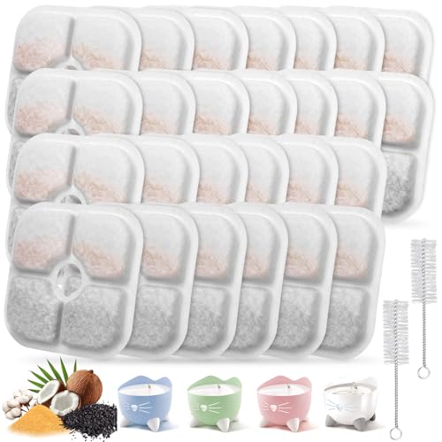 26+2 Pack Cat Water Fountain Filters Compatible with Catit Pixi (26 Count)