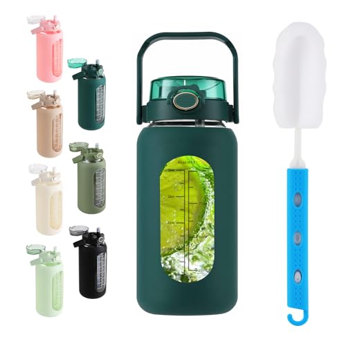 42 oz Glass Water Bottle with 2